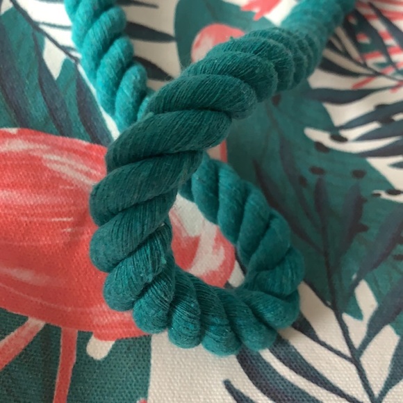 Tommy Bahama Flamingo Palm Reusable Tote / Beach Bag - Picture 3 of 11